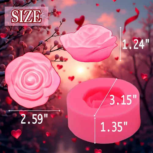 Miniatura 3 de Molde de silicona de flor de rosa de gran tamaño, moldes para dulces y chocolate, herramientas de decoración de pasteles de boda, moldes