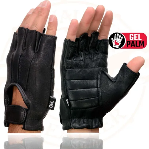 Miniatura 5 de Guantes sin dedos de piel de ciervo para hombre