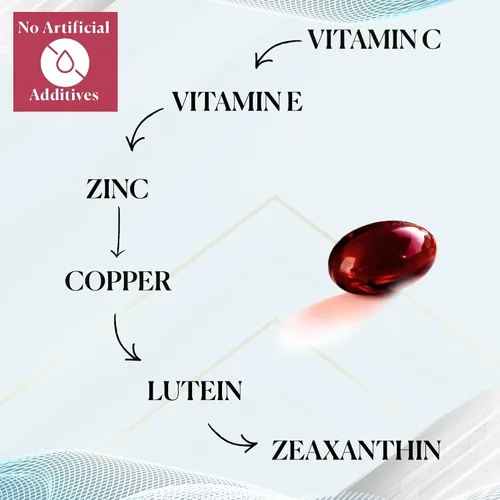 Miniatura 6 de Suplemento de salud ocular, vitaminas oculares con luteína y zeaxantina para una visión saludable, vitamina C y E, zinc y cobre, protección de luz