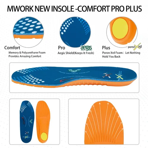 Miniatura 8 de MWORK Botas de trabajo con punta de mocasín de 6 pulgadas para hombre, suela de cuña, impermeable, ASTM F2413-18, punta metálica de seguridad