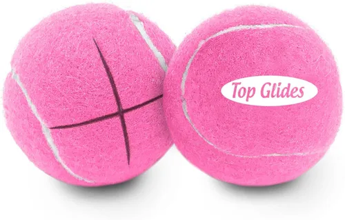 Pelotas de tenis precortadas (15 colores y estilos) de Top Glides, Rosado, 1