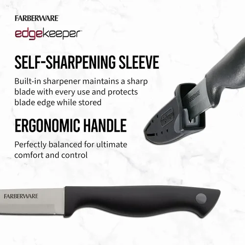 Miniatura 4 de Farberware Edgekeeper - Cuchillo de pelar de 3.5 pulgadas con cubierta autoafilante, cuchillo de cocina de acero inoxidable de alto carbono