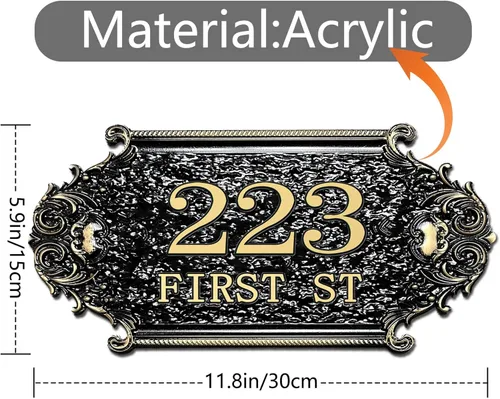 Miniatura 3 de Placa personalizada de dirección de casa, letrero de dirección de nombre de calle personalizado para números de casa, placa para buzón de garaje