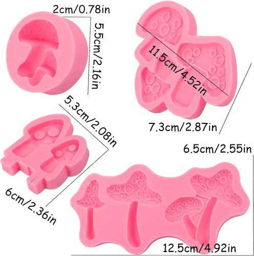 Miniatura 6 de Molde de silicona de hongos para decoración de tartas, moldes para fondant, para fiestas temáticas de bosque, baby showers, decoración de cupcakes