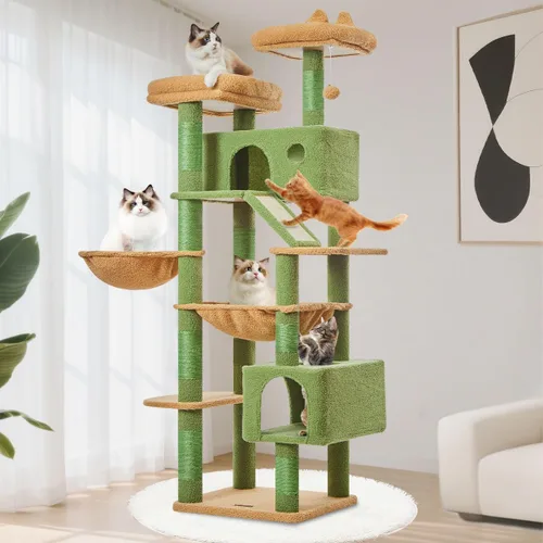 Miniatura 21 de Taoqimiao Árbol para gatos de 57.5 pulgadas, torre para gatos de interior para adultos, condominio extragrande para gatos, 8 postes rascadores