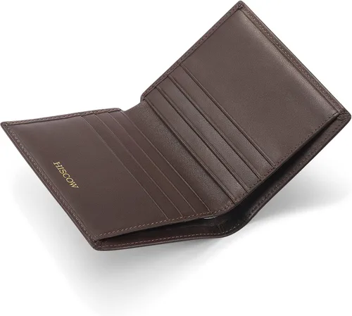 Miniatura 77 de HISCOW Billeteras plegables de cuero de grano completo para hombres, billetera minimalista delgada para hombre, regalos para papá, cumpleaños, día