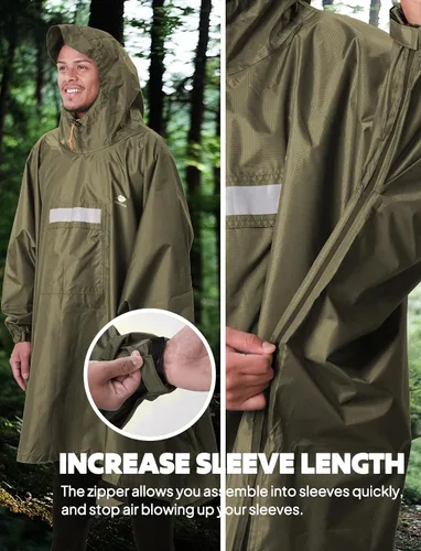 Miniatura 144 de ANYOO Poncho de lluvia con capucha para adultos, impermeable, ligero, para hombres y mujeres, chaqueta de lluvia reutilizable para emergencias al