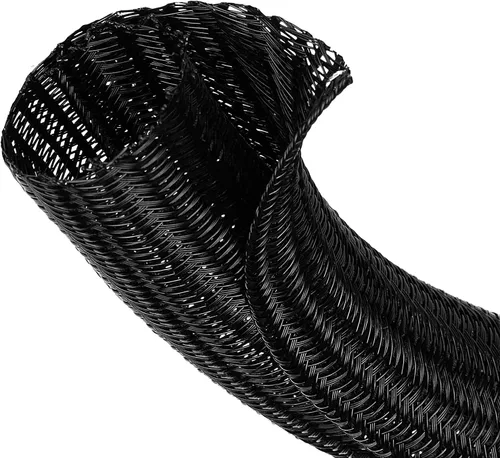 Funda protectora de cable de 16 pies a 1-1/2 pulgadas, telar de alambre dividido para computadora USB TV, cubierta de alambre trenzado, tubo