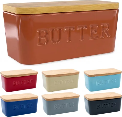 Miniatura 15 de PriorityChef Plato de Mantequilla Extra Grande con Tapa para Encimera, Envase de Mantequilla de Cerámica con Cubierta Hermética, Soporte