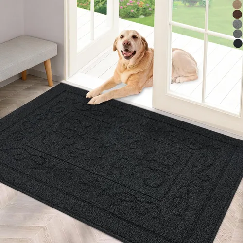 FONEYI Tapete para puerta de interior de 20" x 32", tapetes atrapasuciedad antideslizantes para entrada lavables, tapete de bienvenida absorbente