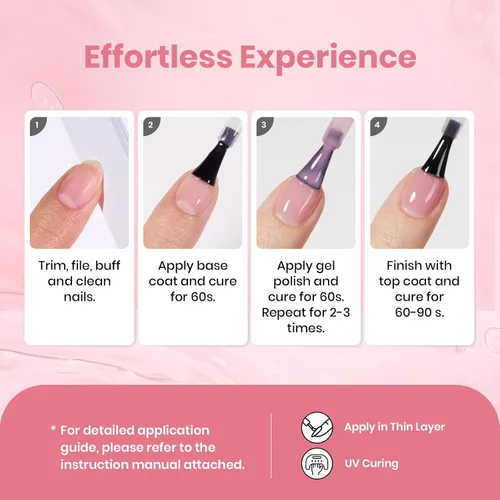 Miniatura 204 de Beetles - Esmalte de uñas de gel rosa claro, 0.5 fl oz, color rosa bebé, esmalte de gel que se absorbe con luz UV LED, arte de uñas de verano, salón