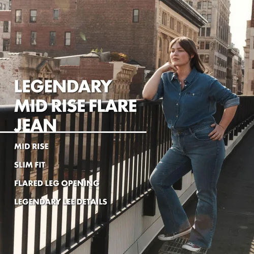 Miniatura 6 de Lee Jeans acampanados legendarios de talle medio para mujer, talla grande