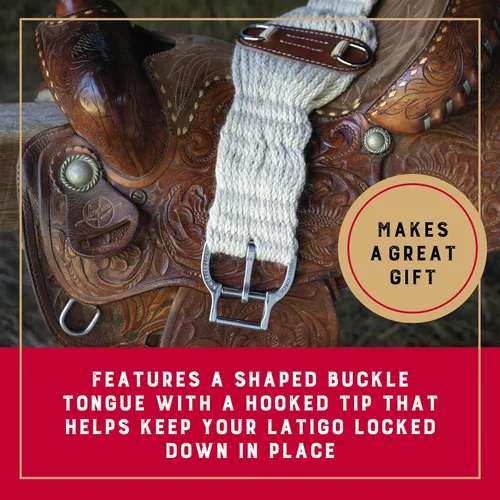 Miniatura 4 de Weaver Equine Roper Mohair - Cincha de 28 pulgadas, mezcla de mohair de 27 hebras, circunferencia con hebilla inteligente enrollable, suministros