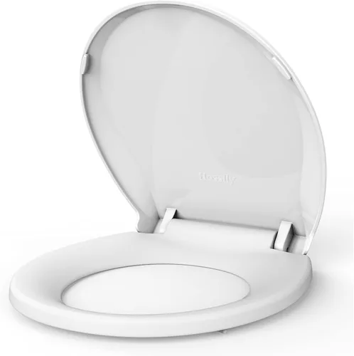 Miniatura 2 de Asiento de inodoro redondo con cierre suave y lento, asiento de inodoro redondo duradero, nunca se afloja, fácil de limpiar e instalar, asiento