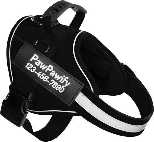 Miniatura 14 de Arnés personalizado sin tirones para perro con 2 parches personalizados para nombre y teléfono, chaleco reflectante transpirable para mascotas