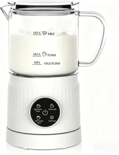 Miniatura 9 de Espumador de leche eléctrico 4 en 1 y vaporizador para leche entera, pantalla táctil LED, máquina de espuma fría y cálida, revestimiento