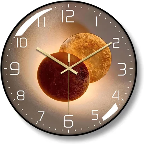 Miniatura 9 de ErgoCar Reloj de pared silencioso moderno de arte deco metálico - Sin tictac y adecuado para sala de estar y dormitorio