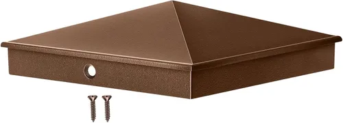 Dunzy 1 tapa de aluminio pirámide de 6 x 6 pulgadas, cubiertas decorativas para postes de valla, funciona solo para fundas de metal de madera reales