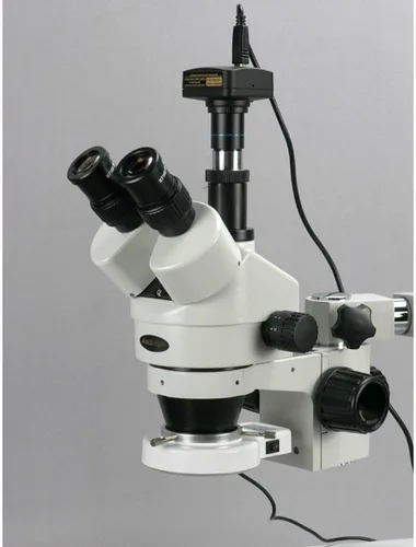 Miniatura 3 de AmScope SM-3T-54S-M Microscopio Digital Profesional Trinocular Estéreo Zoom, WH10x Oculares, Aumento 7X-45X, Objetivo de Zoom 0.7X-4.5X, Luz LED