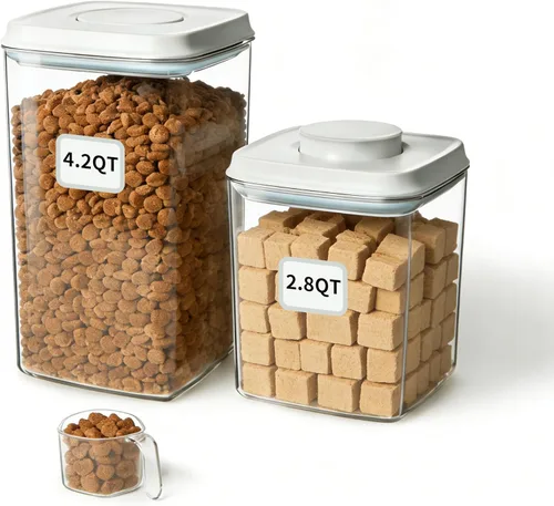 Miniatura 8 de Ankou Contenedor de almacenamiento de comida para perros con cuchara de 4.4 fl oz – Contenedor hermético de comida para perros de 4 l/4.2 cuartos