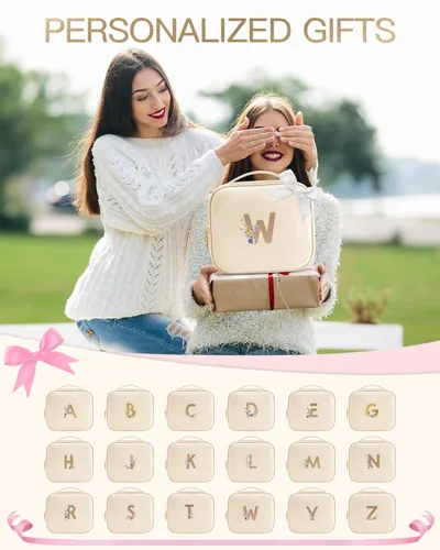 Miniatura 2 de Vlando Regalo para Mujeres,Bolsas de Maquillaje de Viaje para Mujeres,Regalos de Cumpleaños para Amigas, Ideas de Regalo de Cumpleaños Iniciales