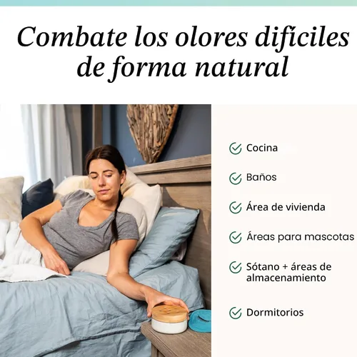 Miniatura 4 de Ambientador y eliminador de olores Azuna en gel para olores fuertes, recarga de 24 oz con aceite de árbol de té A base de plantas y de larga