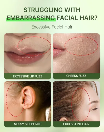 Miniatura 2 de Crema de depilación facial sin dolor para mujeres - Kit 2 en 1 con crema calmante para piel sensible Removedor de vello de labio superior