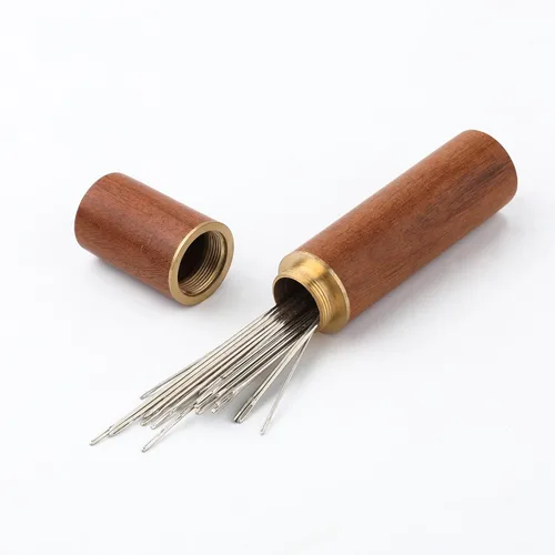 Miniatura 3 de 25 agujas de coser grandes, 5 tamaños, agujas de bordar, agujas de hilo, agujas de acolchado con estuche de aguja de madera, aguja de lana de acero