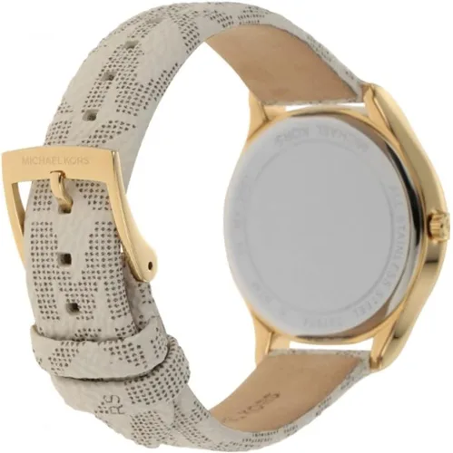 Miniatura 3 de Michael Kors MK2861 - Reloj de 1299in con esfera dorada piel blanca y crema con logotipo Jaycie