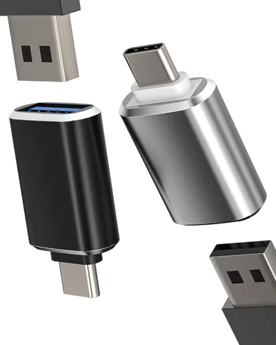 Adaptador USB C OTG (paquete de 2) convertidor USB-A a tipo C para MacBook, para iPad, para iPhone 15/16 Pro Max, transferencia de datos, conexión