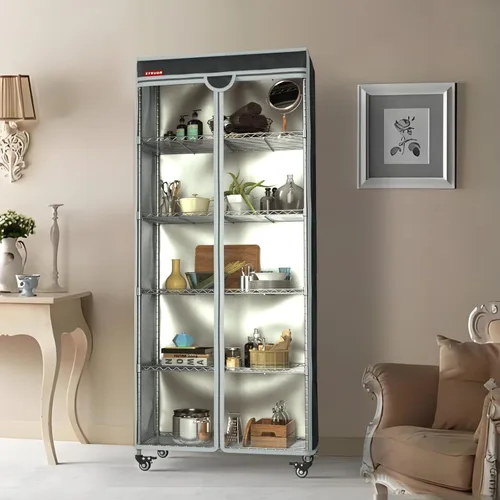 Miniatura 8 de Cubierta de estantería para estante de alambre, se adapta a estantes de 36 x 18 x 54 pulgadas, cubierta impermeable a prueba de polvo con ventana