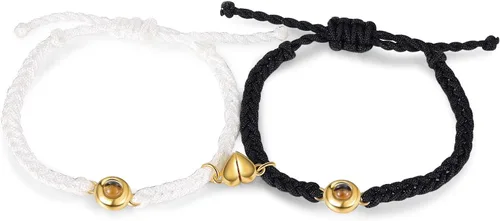 Miniatura 2 de Pulsera personalizada con imagen en el interior, pulseras personalizadas para parejas de proyección de fotos para él y ella, pulseras a juego
