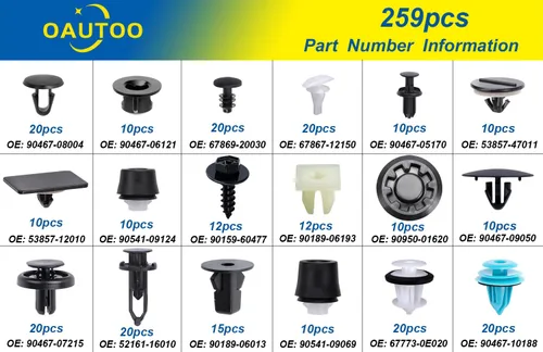 Miniatura 3 de 259 piezas compatibles con Lexus & Camry Corolla Corolla Interior y Exterior Retenedor Clip Clip Surtido