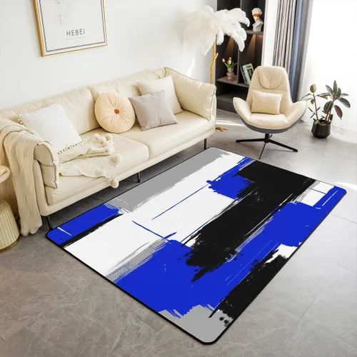 Miniatura 10 de Feelyou Tapete de interior de arte abstracto para niños y niñas, alfombra geométrica de 3 x 5 pulgadas, ultra suave, retro, circular, geométrica