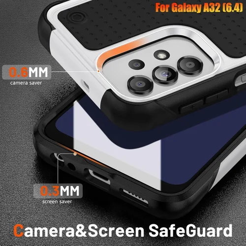 Miniatura 4 de Funda resistente para Galaxy A32 4G de 6.4 pulgadas, agarre texturizado antideslizante, resistente a caídas