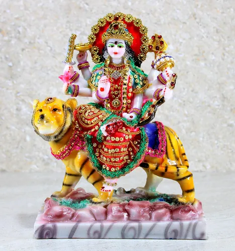 Miniatura 3 de Esplanade Maa Durga MATA Rani Murti - Estatua de ídolo para mandir del hogar, resina, 10 pulgadas, multicolor