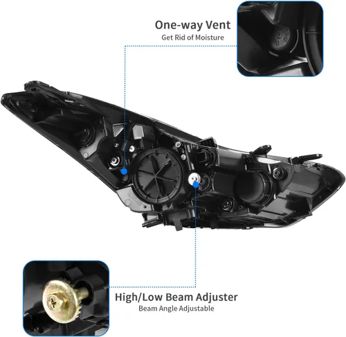 Miniatura 3 de DWVO - Conjunto de faros compatible con Elantra 2011 2012 2013 11 12 13, lámpara de repuesto, carcasa cromada, lente transparente, reflector ámbar
