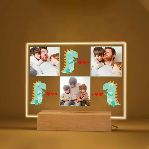 Miniatura 8 de Regalo especial de Navidad, lámpara de luz nocturna personalizada, fotos en placa acrílica, regalo para papá, mamá, regalo para familia, cumpleaños