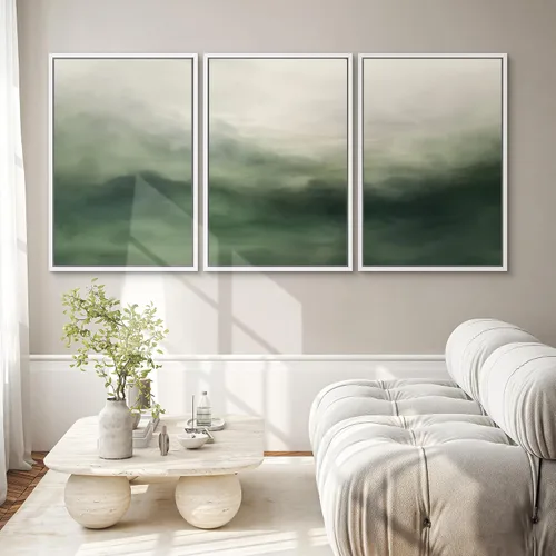 Miniatura 464 de SIGNWIN Lienzo enmarcado para pared, arte con pinceladas de flujo neutro en tonos beige abstractos, ilustraciones, arte moderno, decorativo
