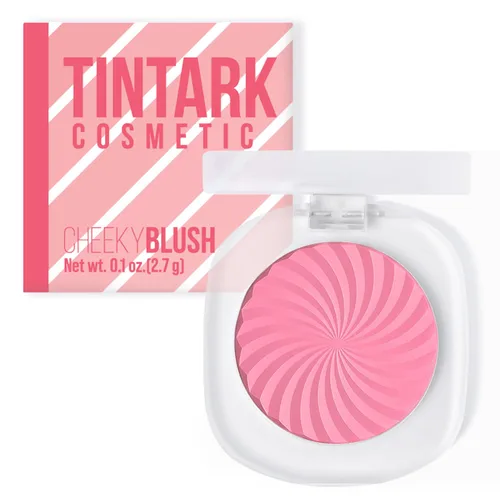 TINTARK Rubor en polvo mate sin talco Cheeky Blush compacto, 01 MORNING ROSE, rubor prensado para mejillas, pigmento construible, mezcla suave,