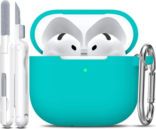Miniatura 16 de R-fun Funda para AirPods 4 con kit de limpieza, funda protectora completa de silicona suave, compatible con AirPods 4 Gen, verde bosque C Bosque