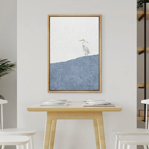 Miniatura 35 de wall26 Lienzo enmarcado para pared, acuarela, azul pastel, garza, galápagos, aves, animales, ilustraciones de naturaleza salvaje, arte moderno