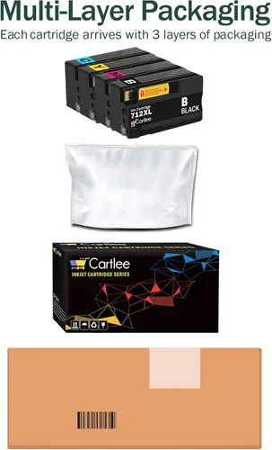 Miniatura 5 de Cartlee Cartuchos de tinta compatibles de repuesto para HP 712 712XL para impresoras de trazador de estudio DesignJet T210 T230 T250 T630 T650