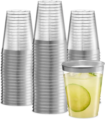 Miniatura 6 de PLASTICPRO Vasos desechables de plástico cristalino transparente de 8 oz para fiestas y bodas, paquete de 50