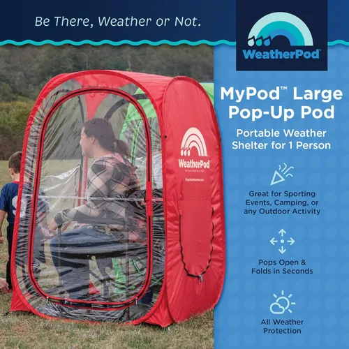 Miniatura 3 de WeatherPod® Pop-Up Sports Tent 1-2 Person – Instant Setup MyPod™ Original Shark Tank All-Weather Shelter for Outdoor Sports, Rain, Wind & Cold