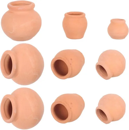 Miniatura 3 de Sewroro 9 mini macetas de cerámica para suculentas, pequeñas macetas de arcilla para espacios pequeños y decoración de oficina