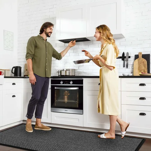Miniatura 3 de Alfombras y tapetes de cocina bohemios de 5 pies, antideslizantes, lavables, trenzados, de yute, para cocina, alfombra absorbente para fregadero