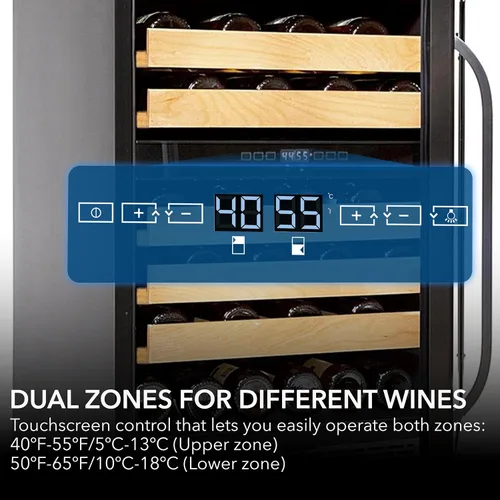 Miniatura 8 de Whynter BWR-462DZ - Refrigerador de vino con 46 botellas de doble temperatura, color plateado