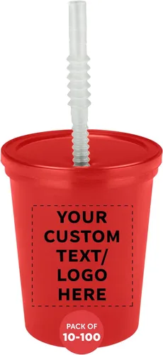 Miniatura 15 de DISCOUNT PROMOS Vasos de plástico personalizados para estadios, 16 onzas, juego de 100, paquete personalizado a granel, perfecto para cumpleaños