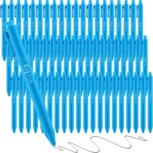 Mototo 60 bolígrafos para baby shower, regalo de fiesta de bebé, bolígrafo azul retráctil con tinta negra para niños, invitados, profesores,